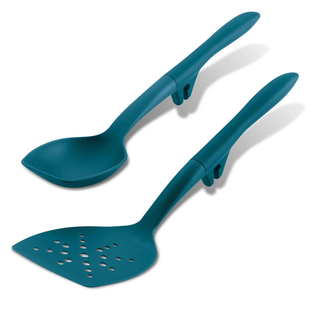 2-Piece Lazy Scraping Spoon and Turner Teal