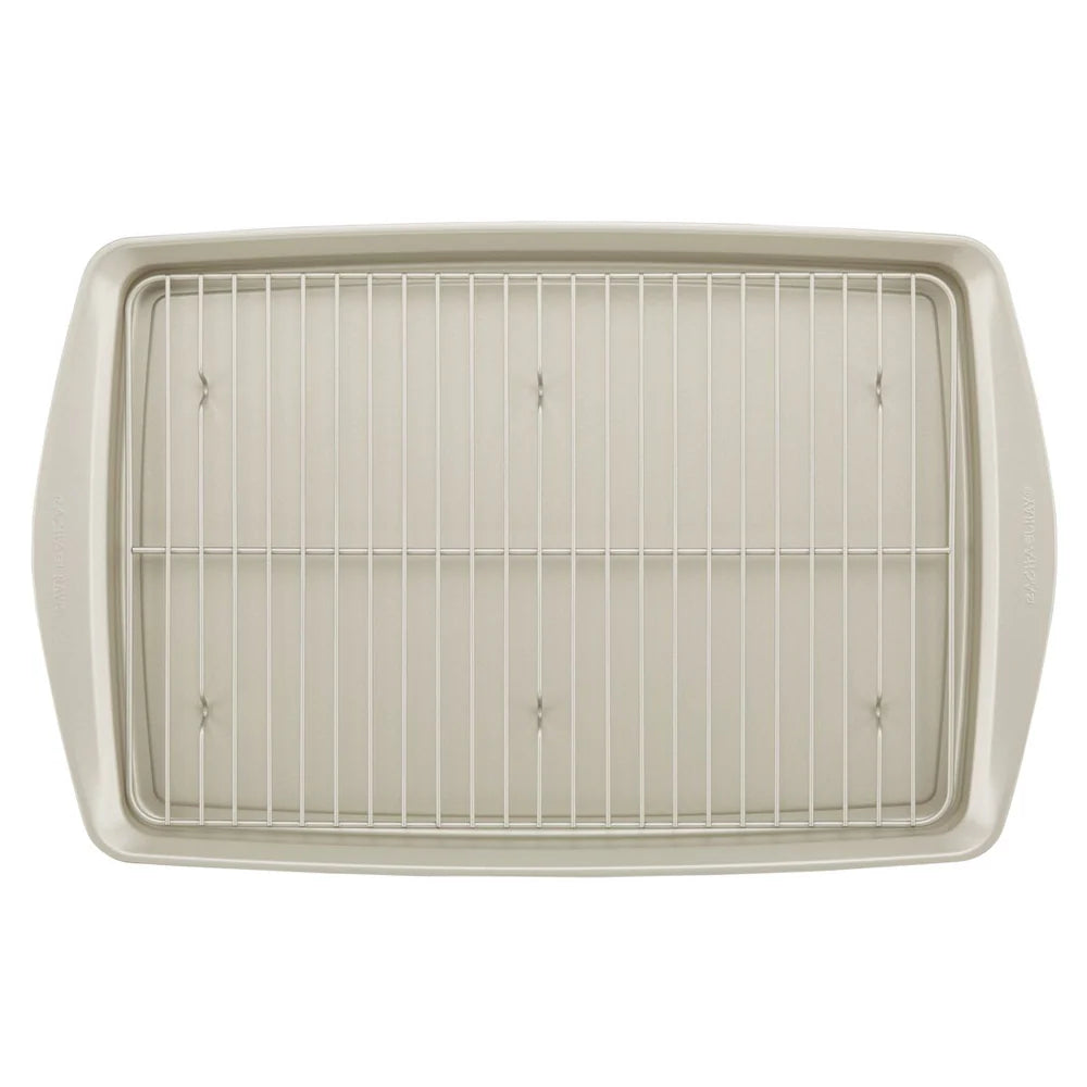 13-Inch x 19-Inch Jumbo Nonstick Sheet Pan with Rack Champagne