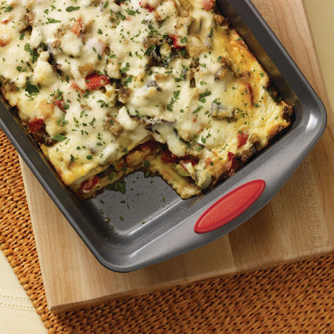 2-Piece 9-Inch x 13-Inch Nonstick Roasting Pans Red