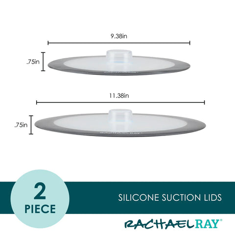 2-Piece Silicone Suction Lid Set Dark Gray
