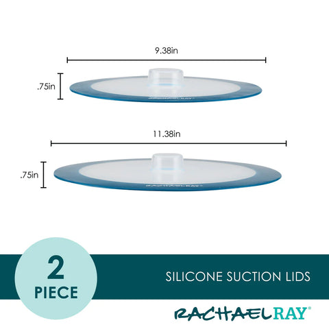 2-Piece Silicone Suction Lid Set Teal