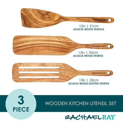 Acacia Wood Tool Sets 3-Piece Set Wood