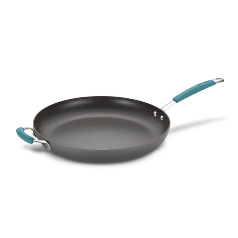 14-Inch Cucina Hard Anodized Nonstick Frying Pan with Helper Handle Agave Blue