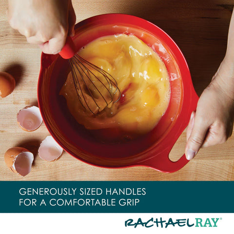 2-Qt. & 3-Qt. Nesting Mixing Bowl Set Red-Gray