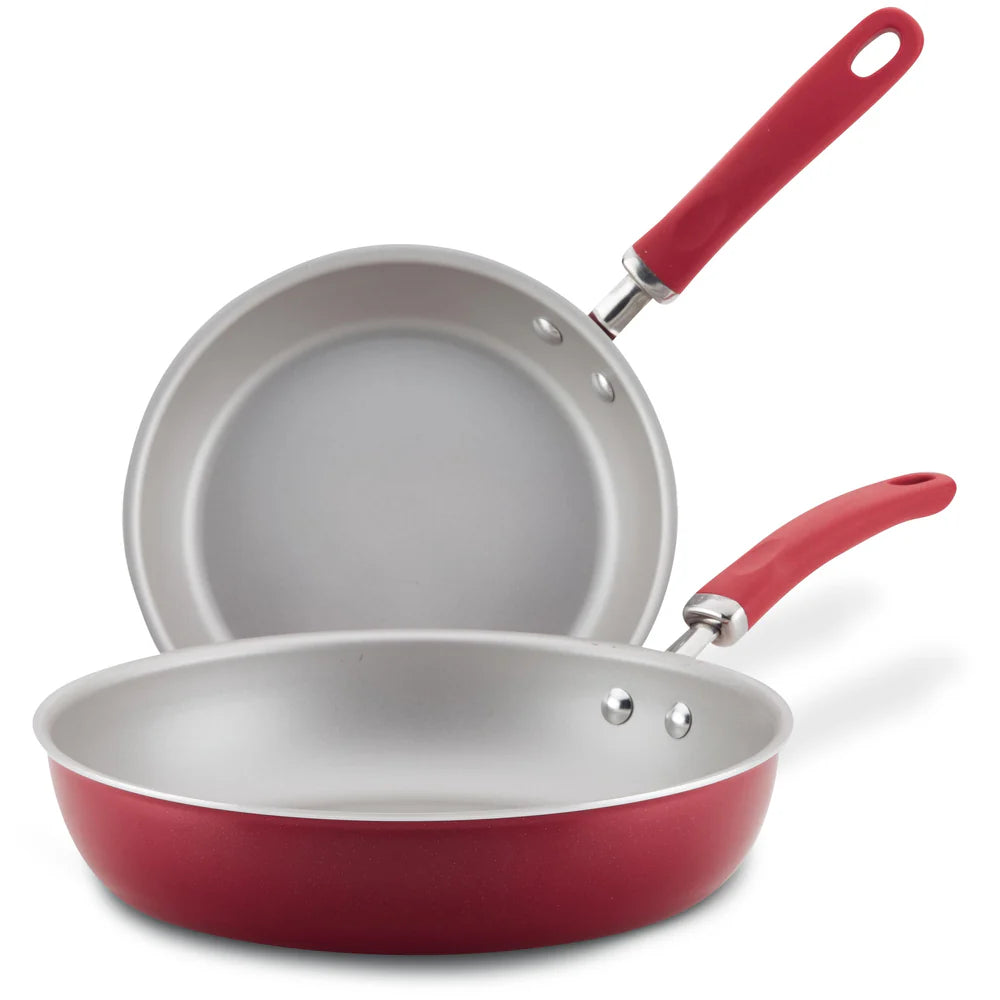 9.5-Inch and 11.75-Inch Create Delicious Nonstick Induction Frying Pans Red Shimmer