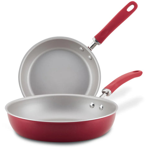 9.5-Inch and 11.75-Inch Create Delicious Nonstick Induction Frying Pans Red Shimmer