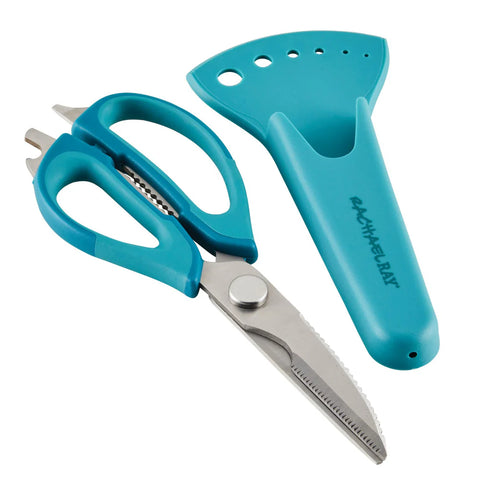 Multi Shear Kitchen Scissors with Herb Stripper and Sheath Agave Blue