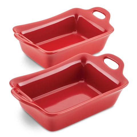 2-Piece 12-Ounce Ceramic Au Gratin Set Red