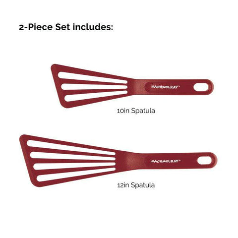 10-Inch & 12-Inch Nylon Spatula Set Burgundy