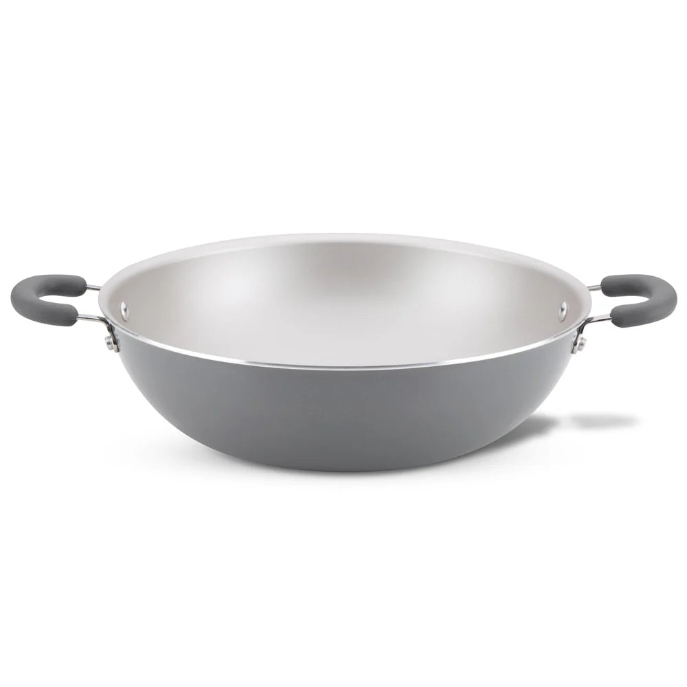 14.25-Inch Create Delicious Nonstick Induction Wok Gray Shimmer