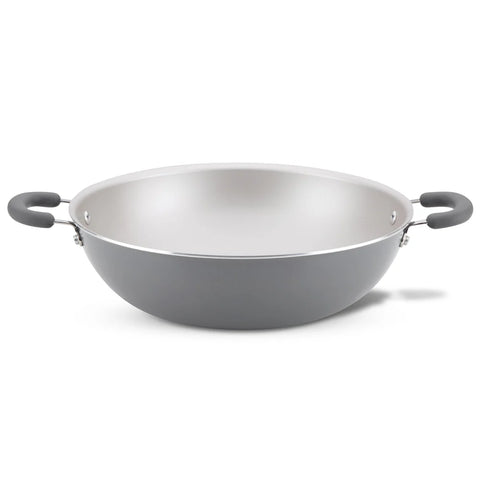 14.25-Inch Create Delicious Nonstick Induction Wok Gray Shimmer