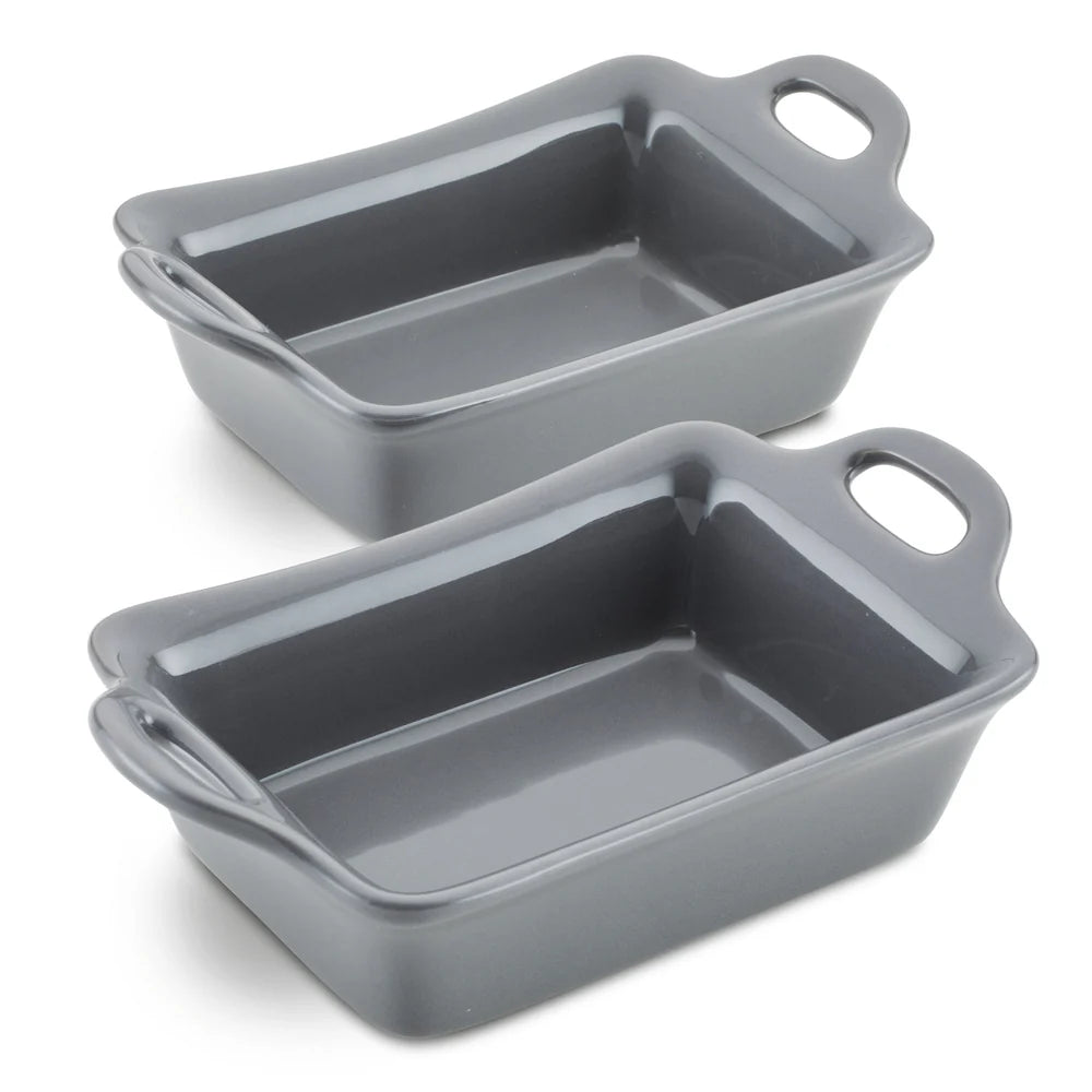 2-Piece 12-Ounce Ceramic Au Gratin Set Dark Gray