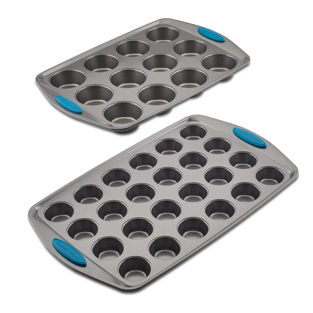 2-Piece Nonstick Muffin Pan Set Marine Blue