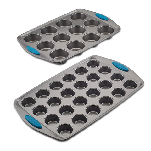 2-Piece Nonstick Muffin Pan Set Marine Blue