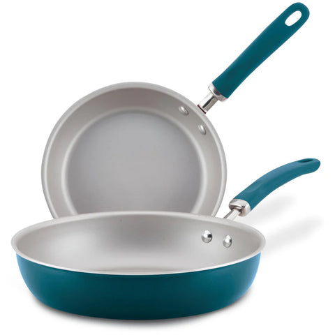 9.5-Inch and 11.75-Inch Create Delicious Nonstick Induction Frying Pans Teal Shimmer