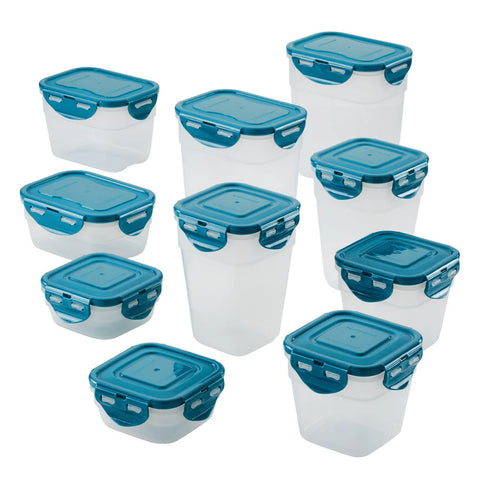 20-Piece Nestable Storage Containers Teal