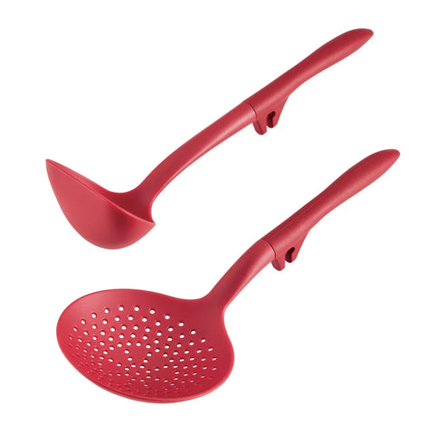 2-Piece Lazy Ladle and Skimmer Red