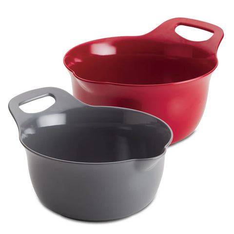 2-Qt. & 3-Qt. Nesting Mixing Bowl Set Red-Gray
