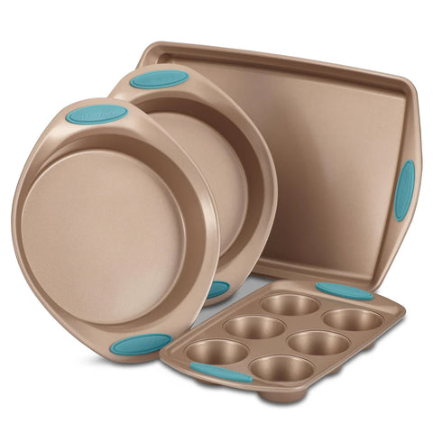 4-Piece Nonstick Bakeware Set Agave Blue
