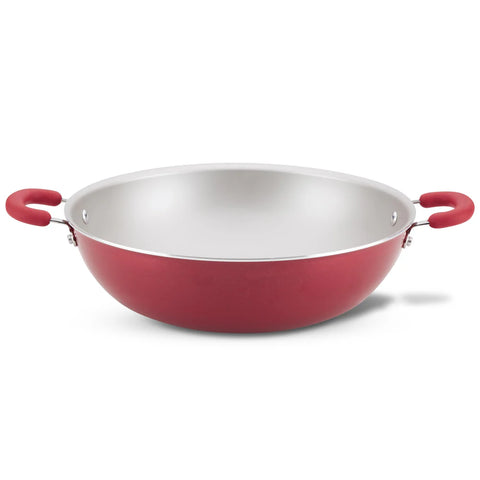 14.25-Inch Create Delicious Nonstick Induction Wok Red Shimmer