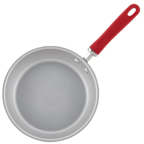 9.5-Inch Create Delicious Nonstick Induction Covered Deep Frying Pan Red Shimmer
