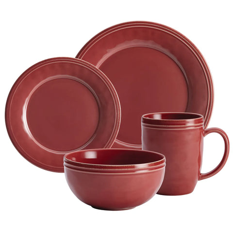 16-Piece Dinnerware Set Cranberry Red