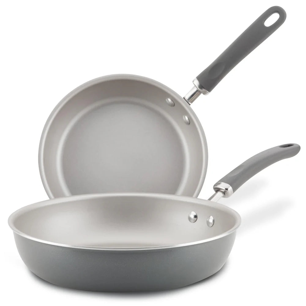 9.5-Inch and 11.75-Inch Create Delicious Nonstick Induction Frying Pans Gray Shimmer