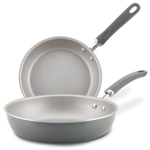 9.5-Inch and 11.75-Inch Create Delicious Nonstick Induction Frying Pans Gray Shimmer