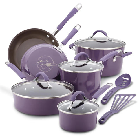12-Piece Cucina Nonstick Cookware Set Lavender Purple