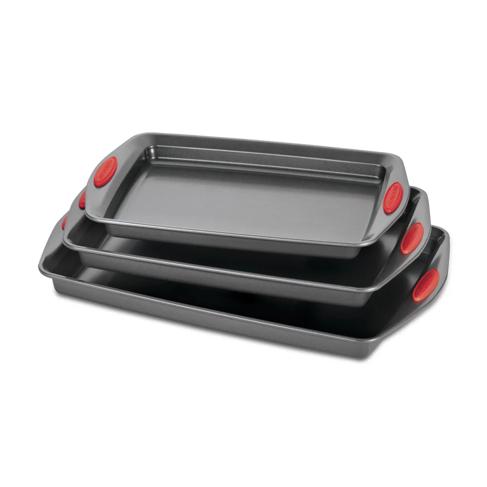 3-Piece Nonstick Sheet Pan Set Red