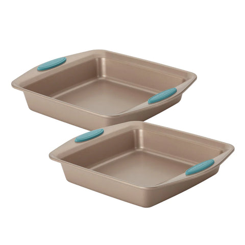2-Piece 9-Inch Nonstick Square Cake Pans Agave Blue