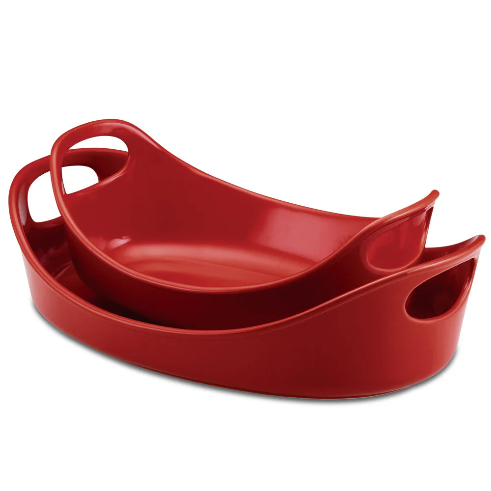 1.25-Qt & 2.25-Qt. Oval Baker Set Red