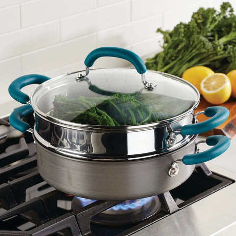 3-Quart Hard Create Delicious Anodized Nonstick Induction Steamer Set