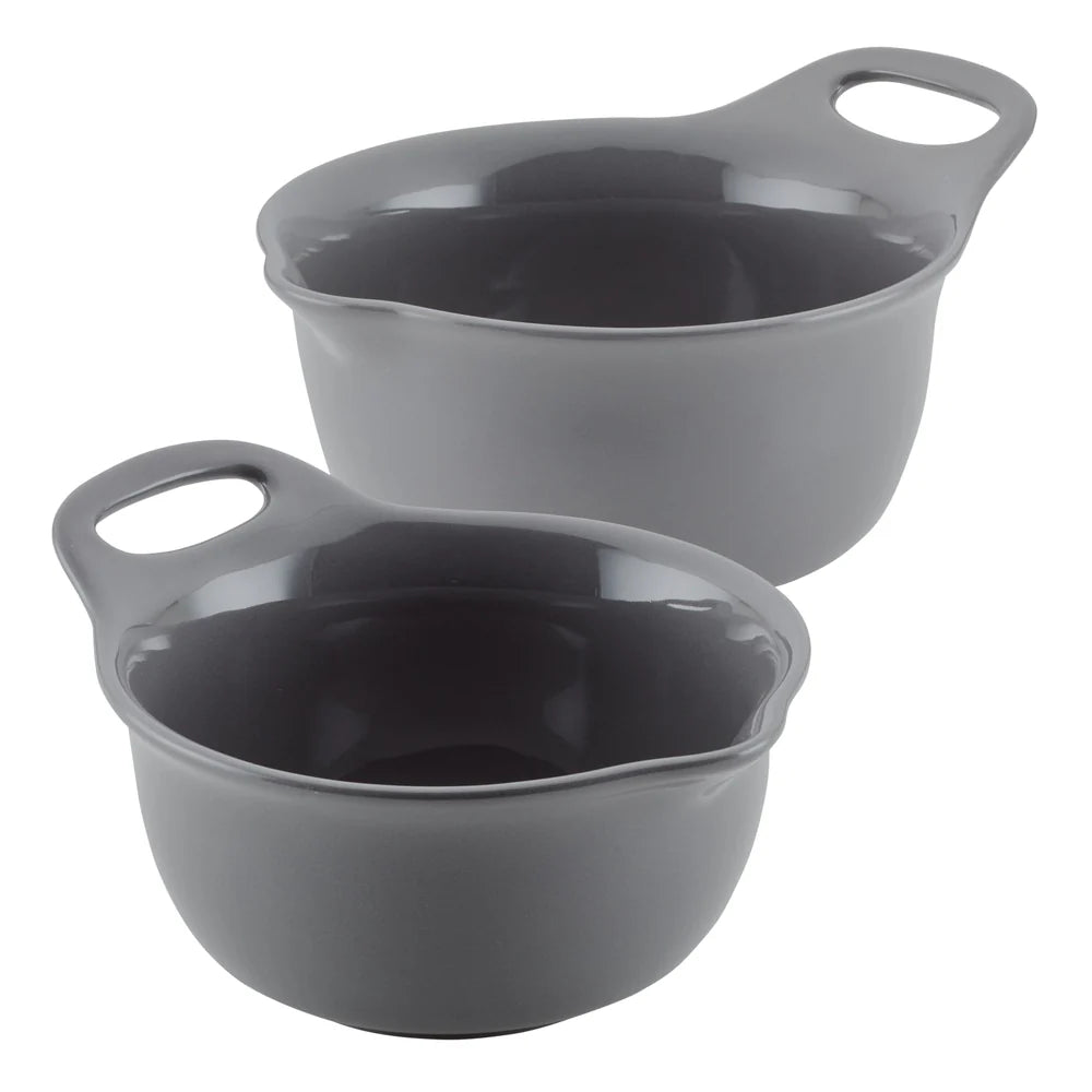 2-Piece Ceramic Mixing Bowl Set Gray