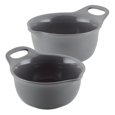 2-Piece Ceramic Mixing Bowl Set Gray