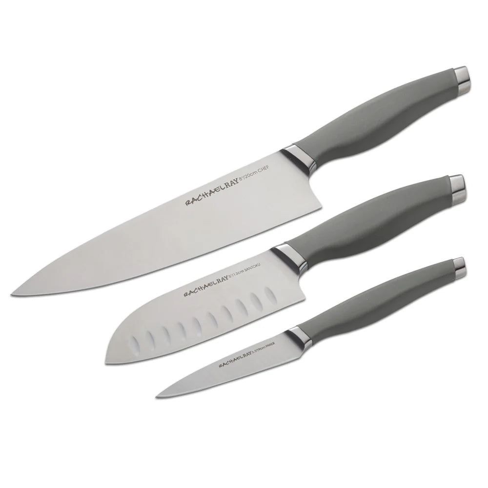 3-Piece Assorted Cutlery Knife Set Gray